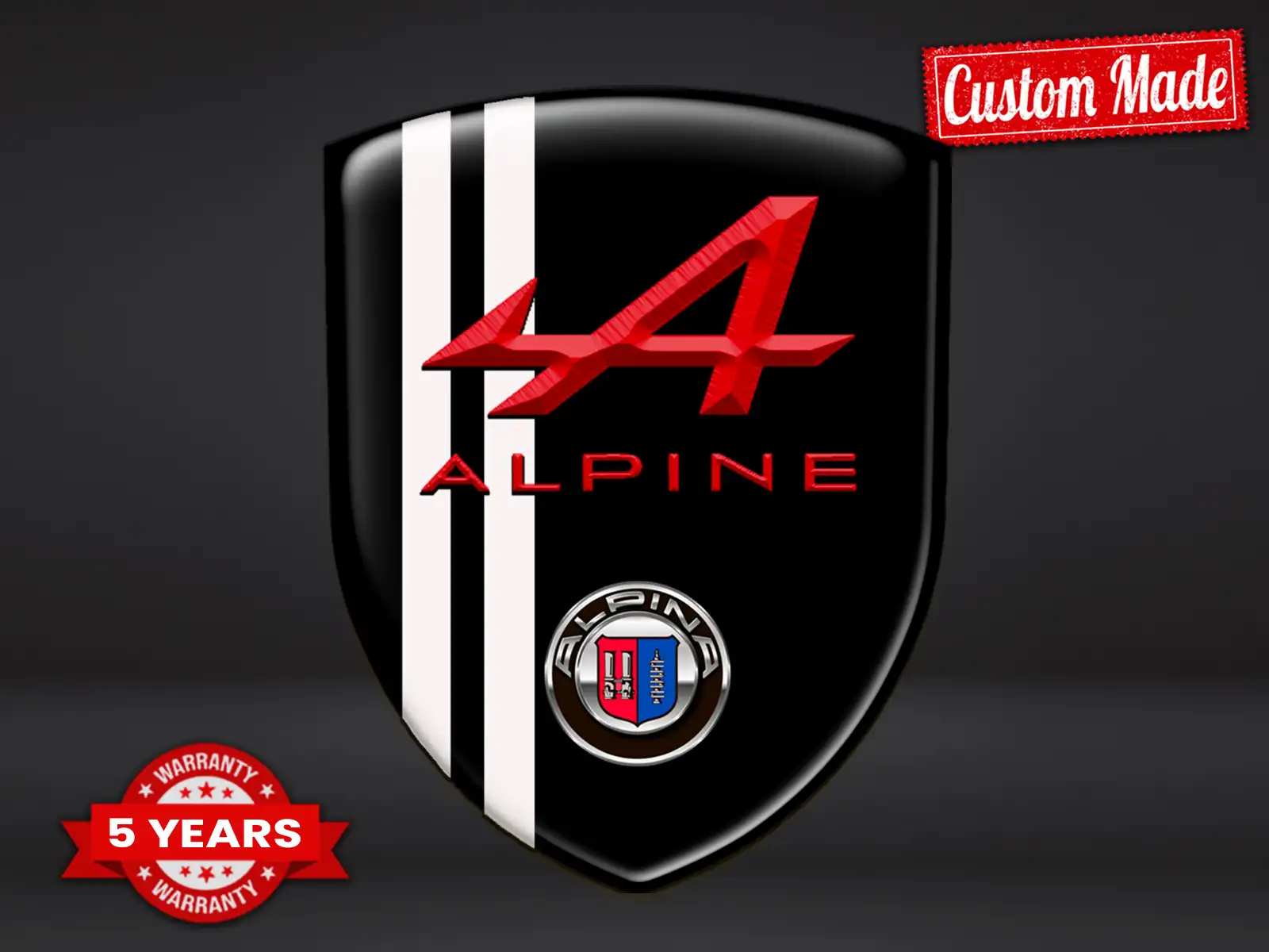 Alpina Heckscheibenaufkleber Premium Modern Hochwertig